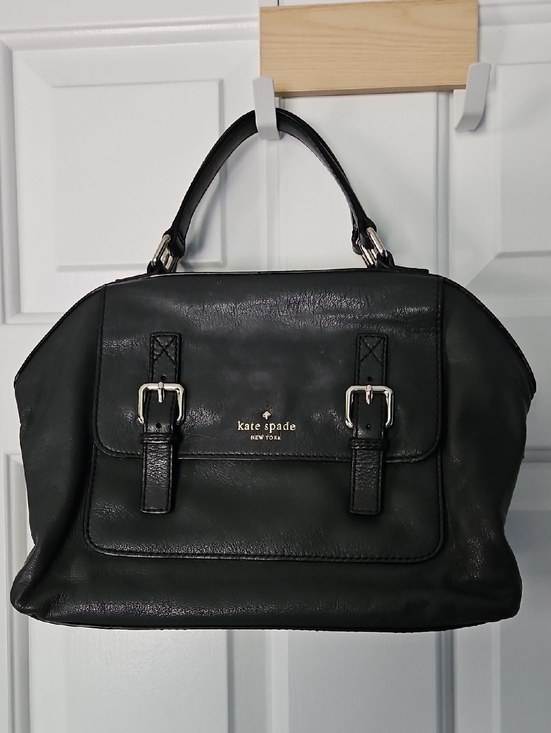 kate spade Handbags - kate spade Gray Leather Buckle-Front Satchel Handbag